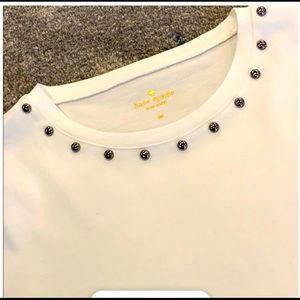 Kate Spade Cream Stud Embellished Top Size Medium